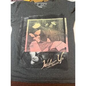 UNIF Wake Up Life is Happening Graphic T Shirt Medium Charcoal Gray